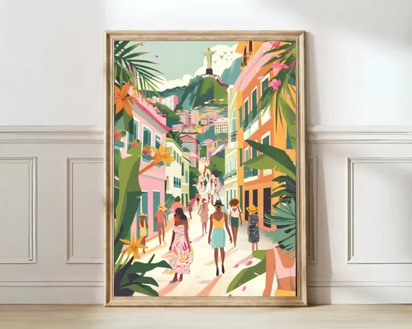 Rio De Janeiro Travel Poster, Brazil Illustration
