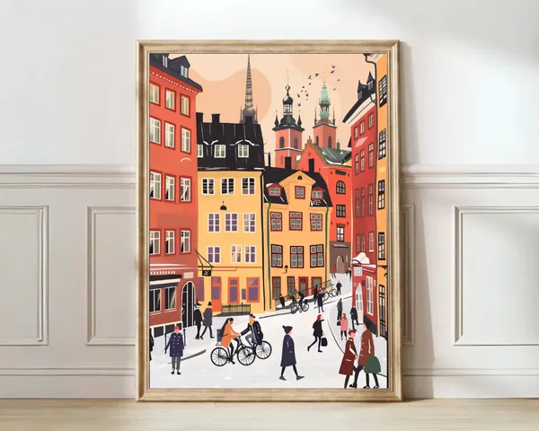 Stockholm Illustration, Sweden Travel Poster Print