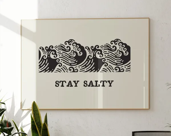 Cute Coastal Vintage Beach House Decor, Ocean Travel Poster