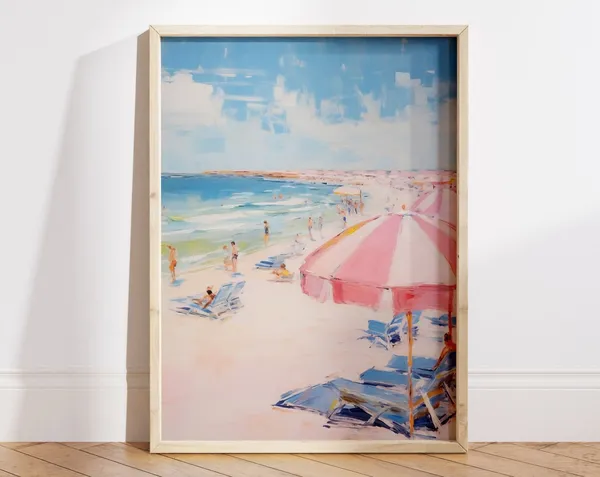 Ocean Watercolor Painting Boho Beach Art Print