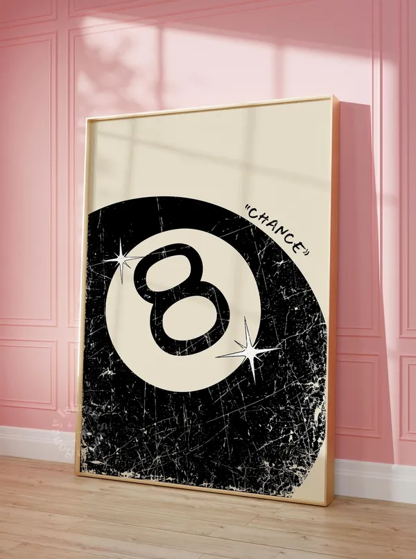 8 Ball Funky Y2K Cocktail Bar Art Print