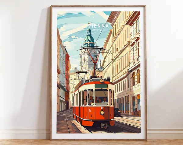 Vienna Austria Travel Poster, Europe Wall Art