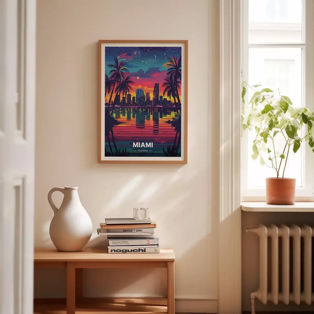 Miami Beach Scene Travel Poster - Image 4