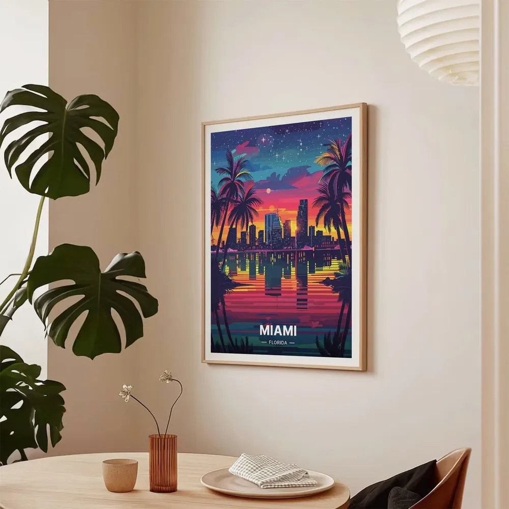 Miami Beach Scene Travel Poster - Image 2