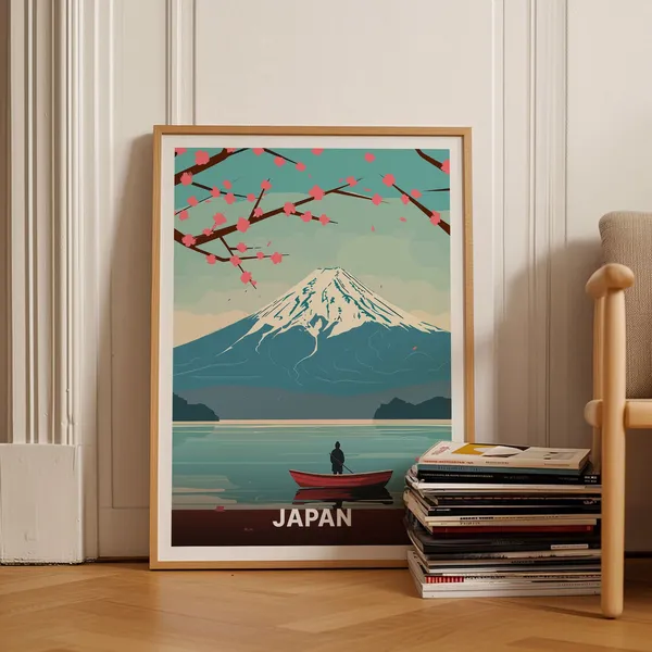 Mount Fuji Japan Travel Poster, Asia-Inspired Decor