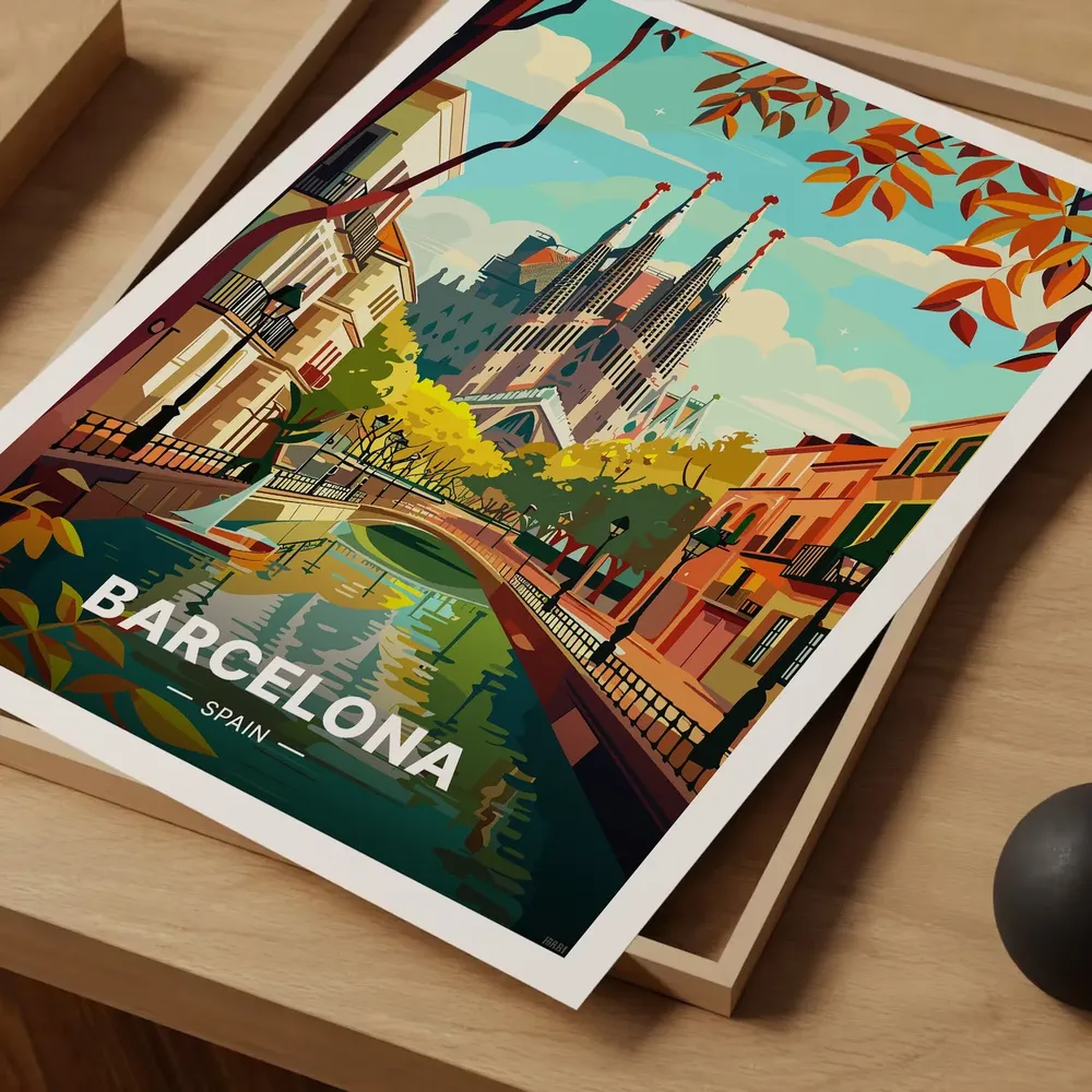 Barcelona Home Decor Travel Poster - Image 3