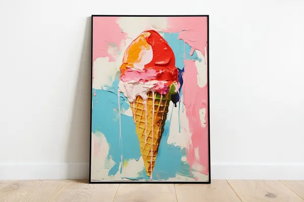 Ice Cream Retro Kitchen Art Print, Food Poster