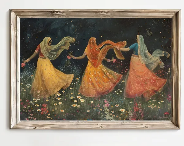 Gul E Bahar Indian Vintage Painting Art Print