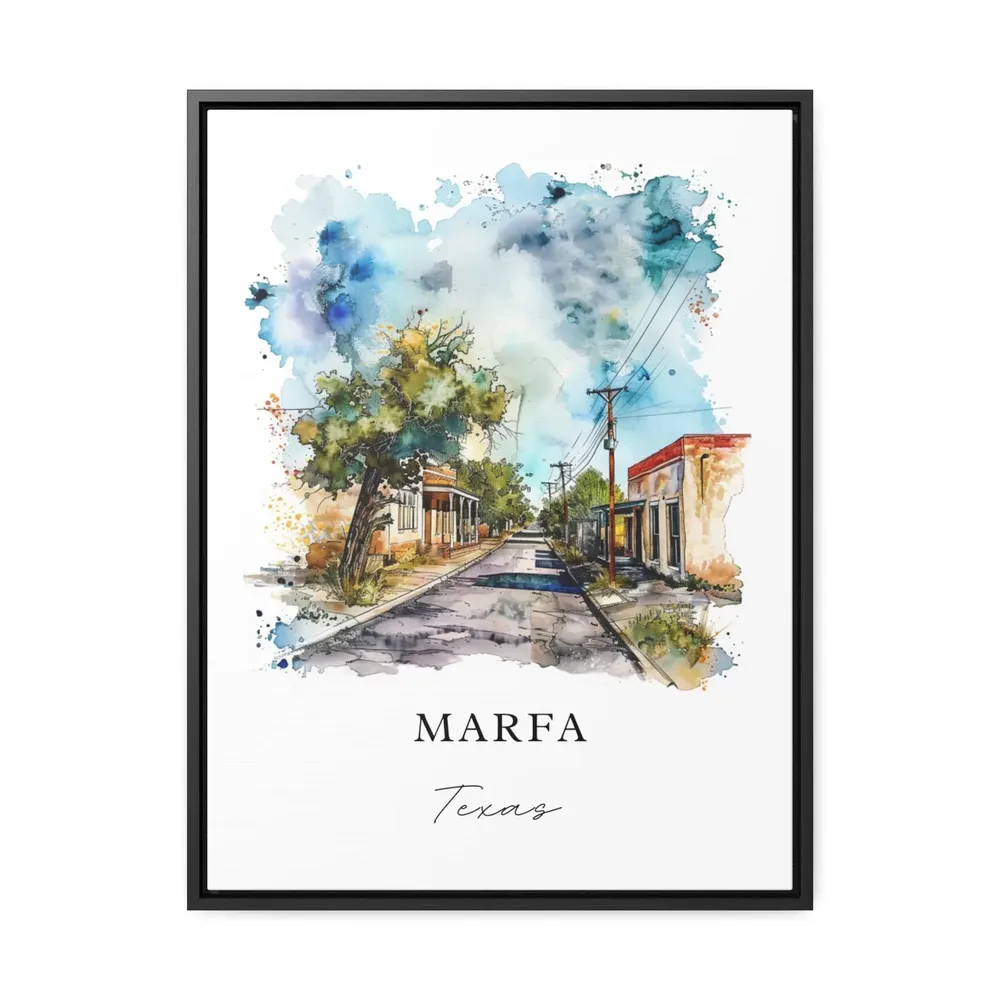 Marfa Tx Watercolor Travel Poster, Texas Wall Art - Image 3