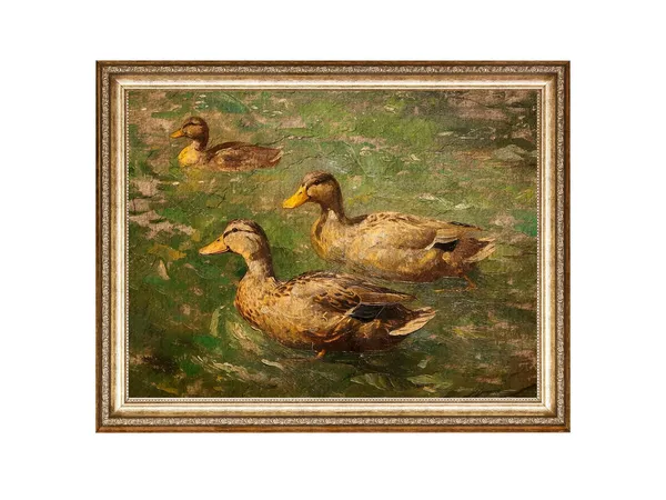Duck Lake Farm Landscape Vintage Art Print