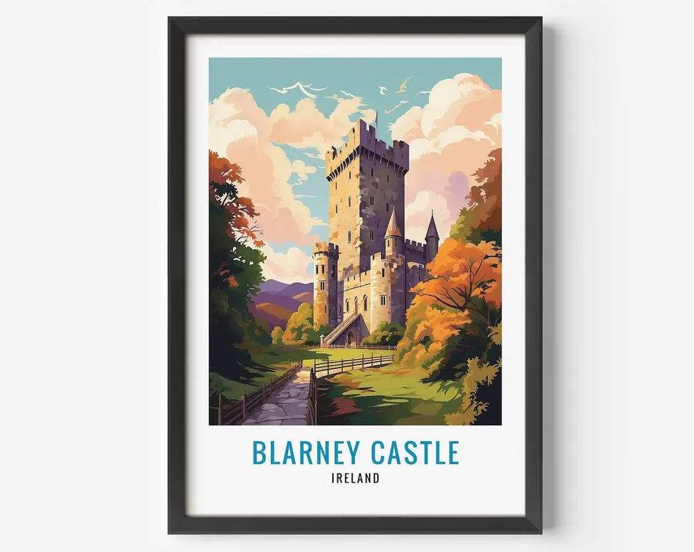 Blarney Castle Travel Poster, Ireland Landmark