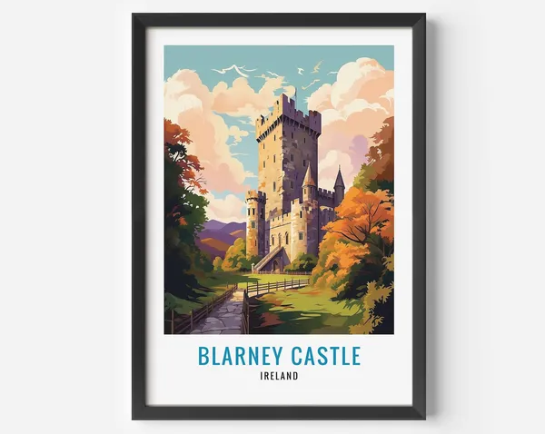 Blarney Castle Travel Poster, Ireland Landmark