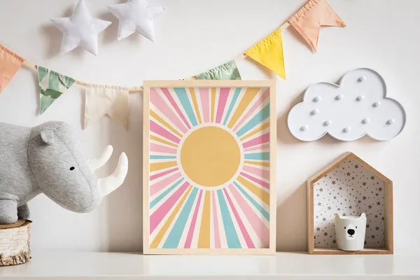 Sun Minimalist Print, Boho Nursery Decor