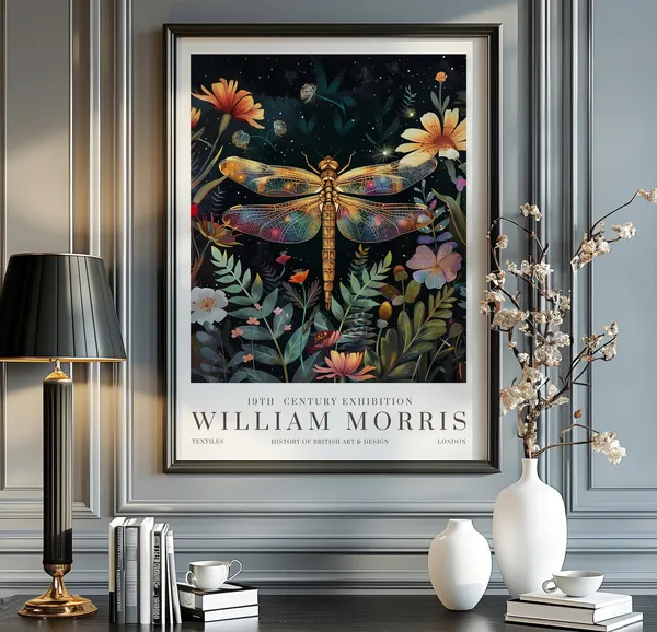 William Morris Dragonfly Vintage Poster