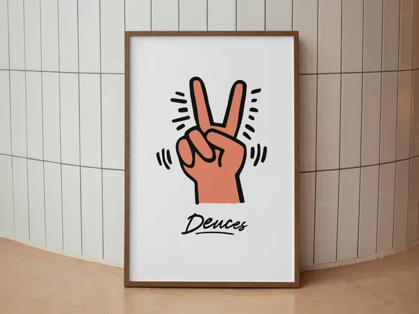 Pop Art Bathroom Deuces Humor Art Print
