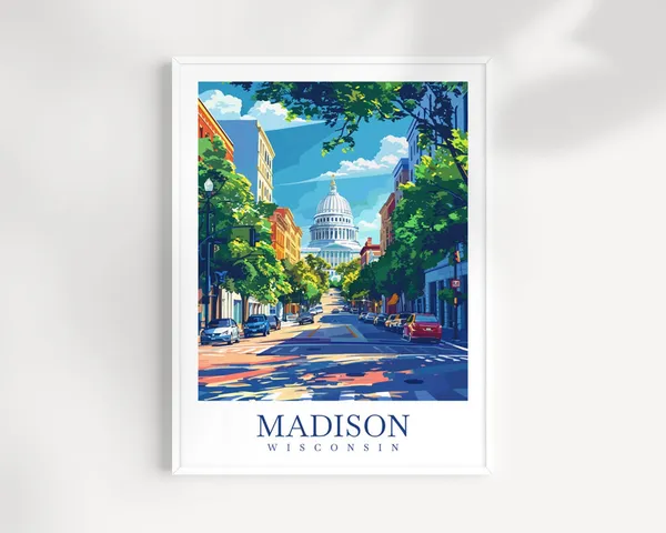 Madison Travel Poster, Wisconsin Home Decor