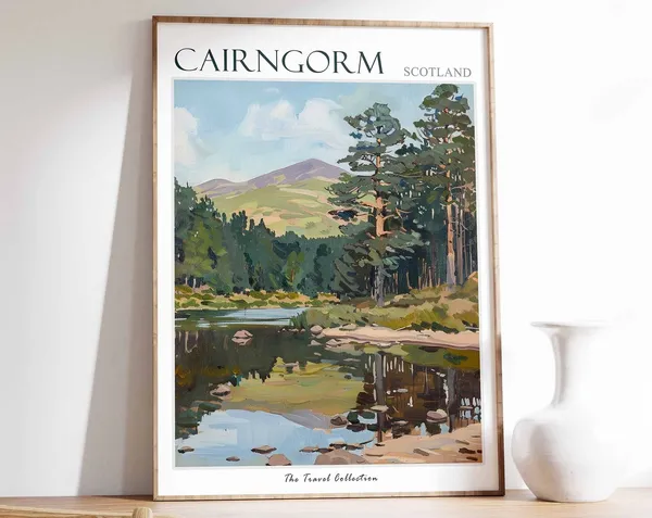 Cairngorm National Park Travel Poster, Scottish Decor