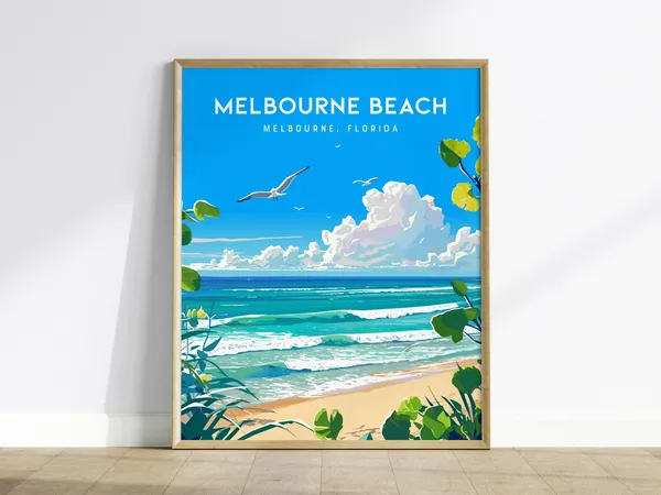 Melbourne Beach Florida Space Coast Travel Poster
