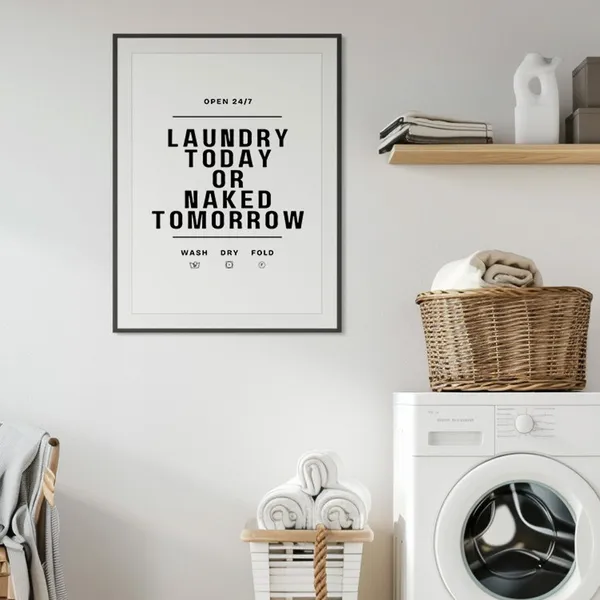 Laundry Room Funny Wall Art Poster, Housewarming Gift
