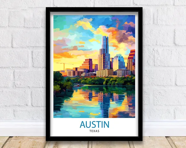 Austin Texas Travel Poster, Home Decor Print