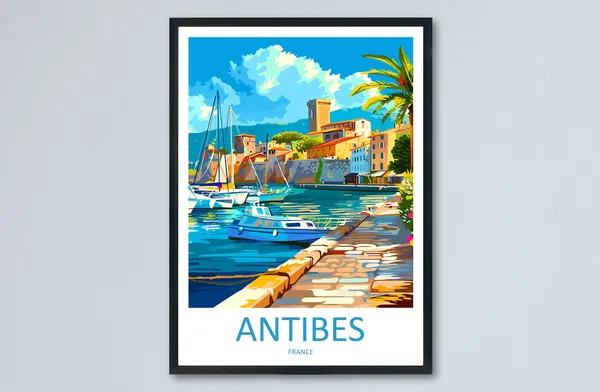 Antibes Travel Poster, France Wall Art