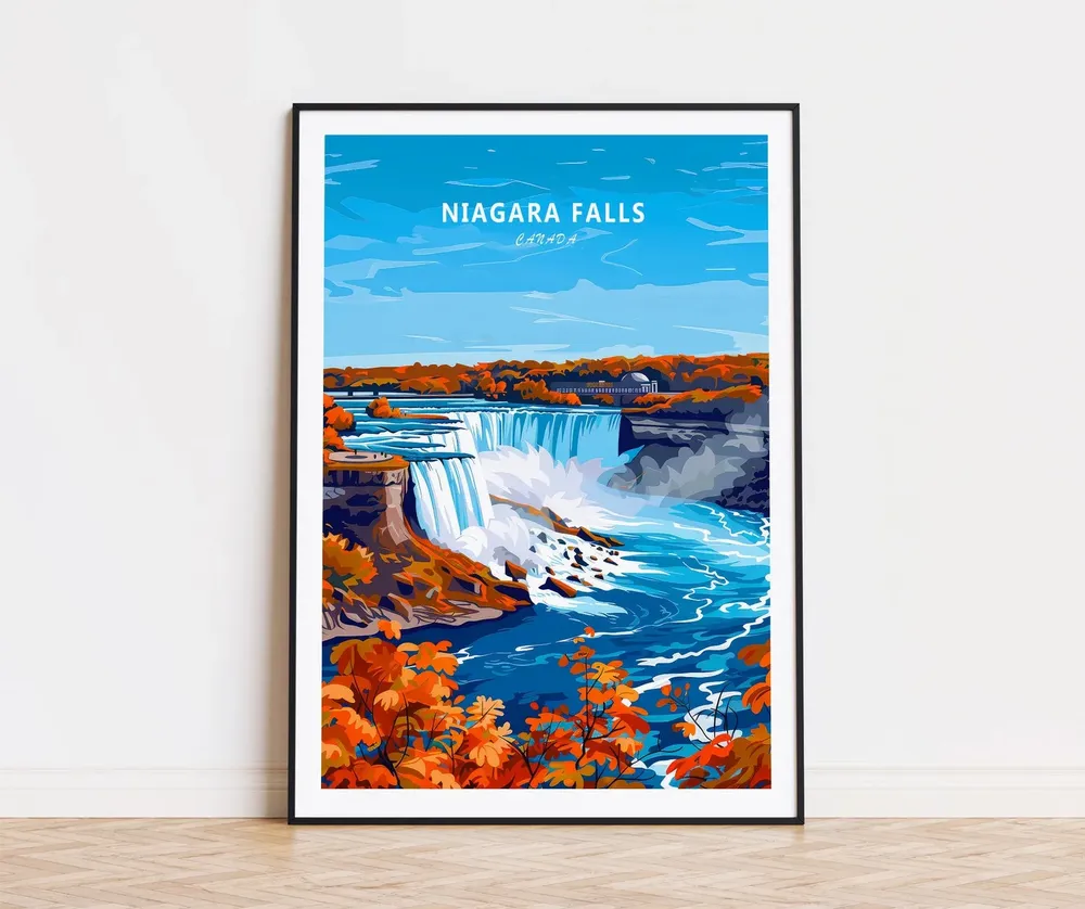 Niagara Falls Travel Poster, USA and Canada