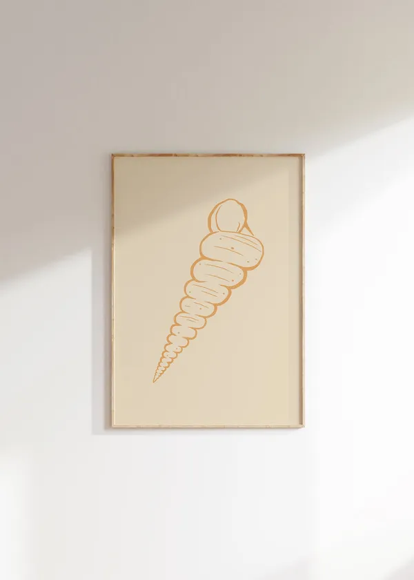 Seashell Line Art Illustration, Boho Coastal Art