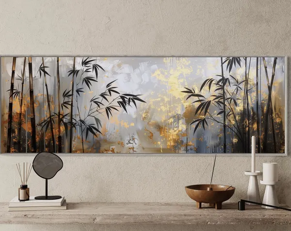 Zen Bamboo Panorama, Feng Shui Beach House Art Print