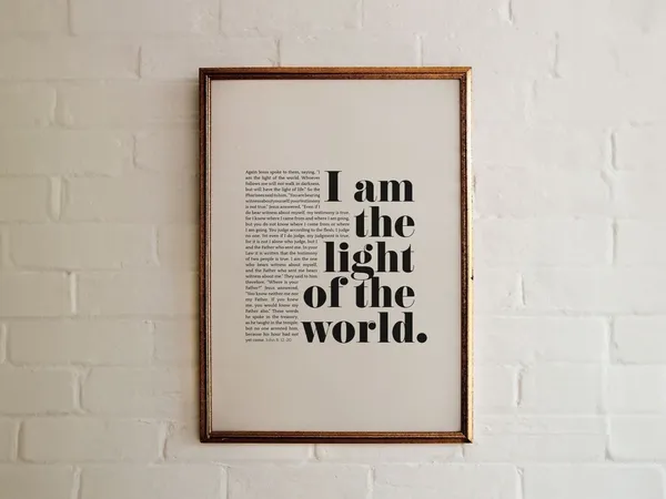 John 8:12 Scripture Verse Christian Wall Art Print