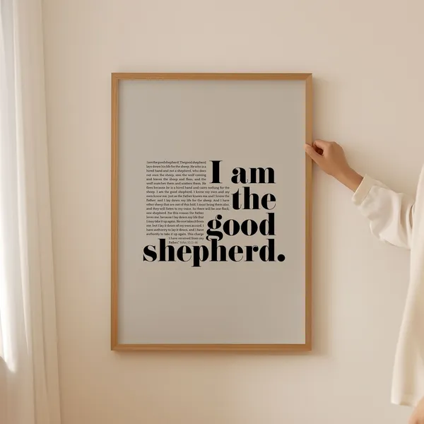 John 10:11 Good Shepherd Scripture Wall Art Print