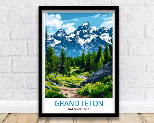 Grand Teton National Park Travel Poster, Wyoming