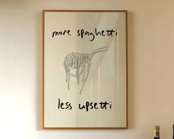 More Spaghetti Less Upsetti Retro Quote Art Print