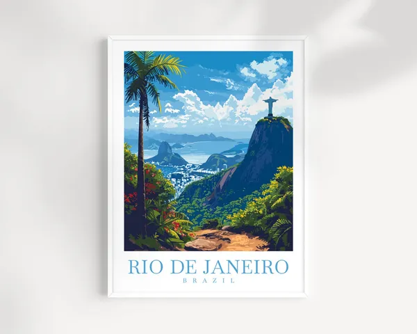 Rio De Janeiro Travel Poster, Brazil Wall Decor