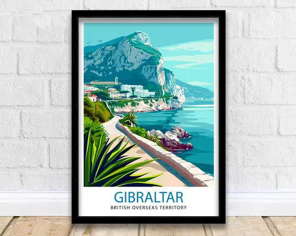 Gibraltar Travel Poster, Europe Wall Decor