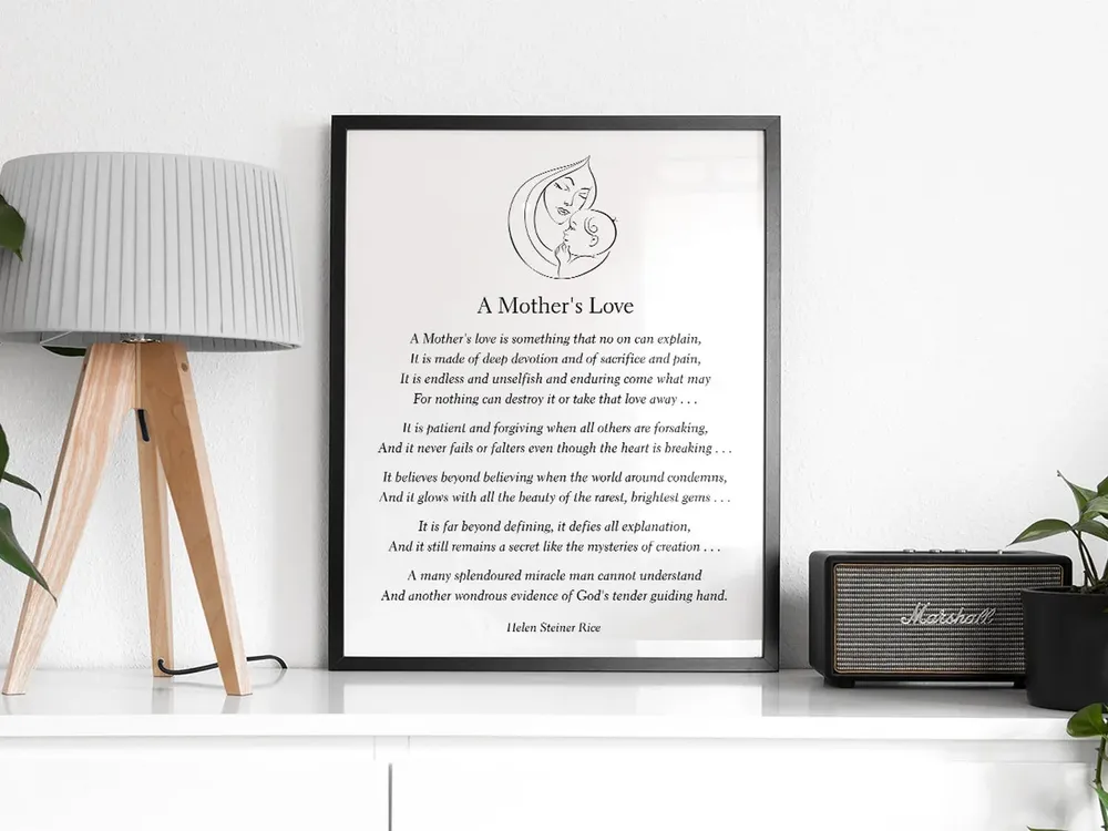 A Mothers Love Poem, Typography Art Print - Image 2