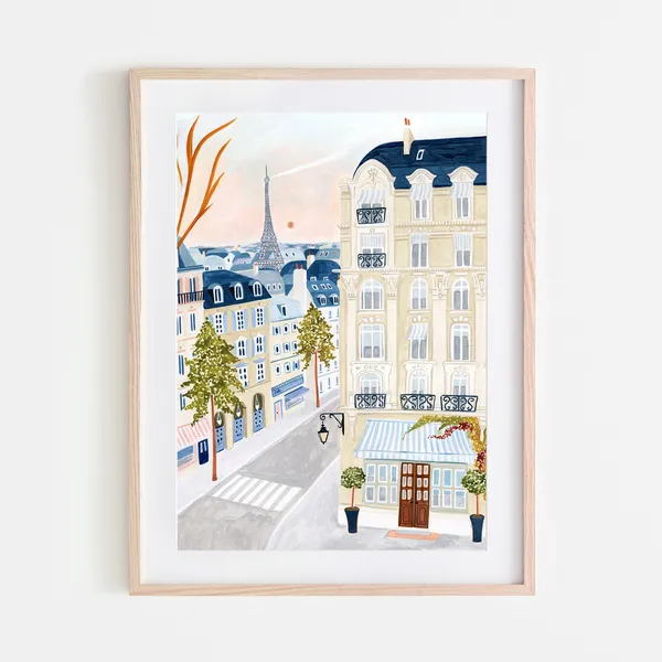 Paris Eiffel Tower Travel Poster, Parisian Decor