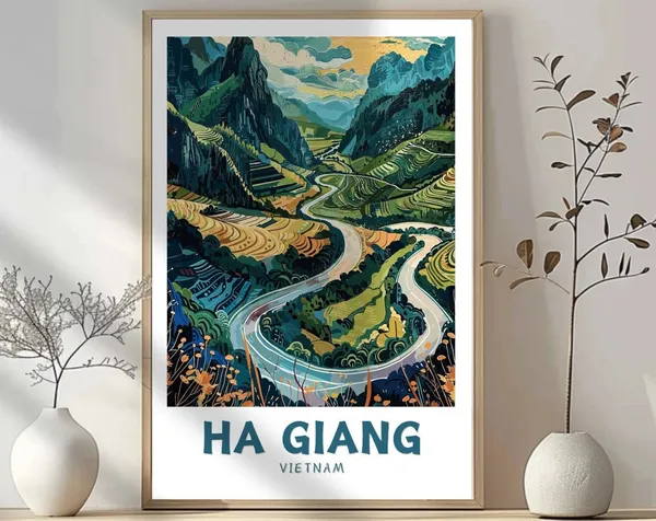 Ha Giang Travel Poster, Vietnam Travel Print