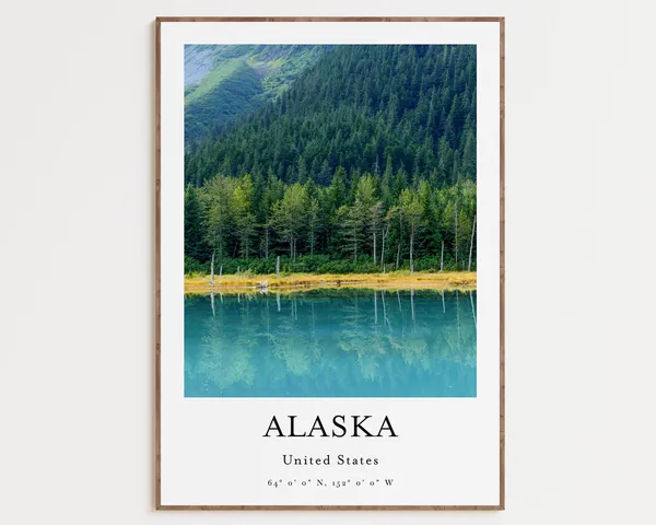 Alaska Travel Poster, USA Wall Art Print