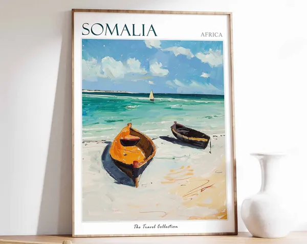 Somalia Travel Poster, African Botanical Decor