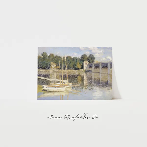 Claude Monet Bridge At Argenteuil Vintage Art Print