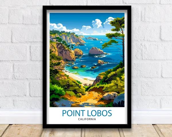 Point Lobos California Travel Poster, Wall Decor