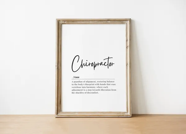 Chiropractor Definition Poster, National Doctors Day
