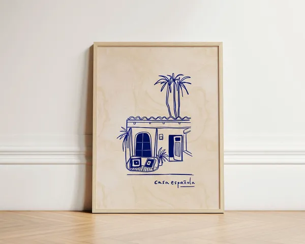 Casa Espanol Ink Bleed Style Spanish Retro Art Print