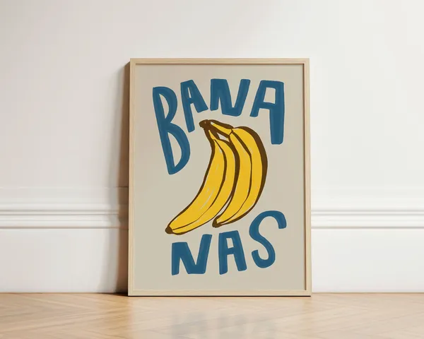 Banana Print Retro Fruit Poster, Kitchen Decor