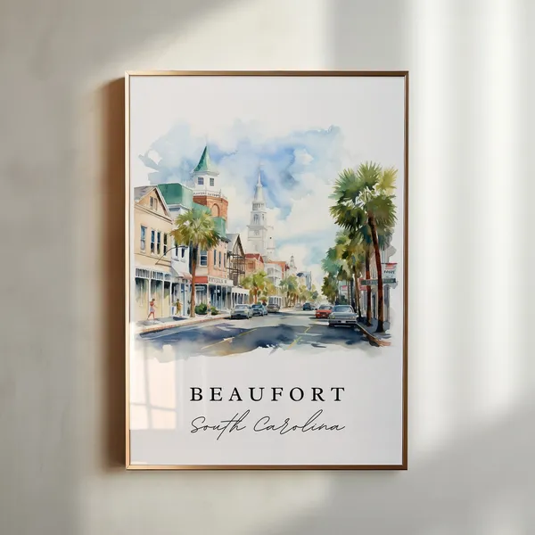 Beaufort SC Travel Poster Print, South Carolina