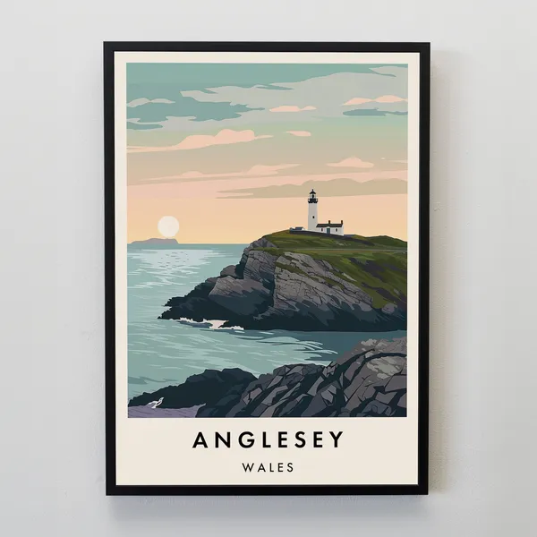 Anglesey Travel Poster, Wales Travel Art