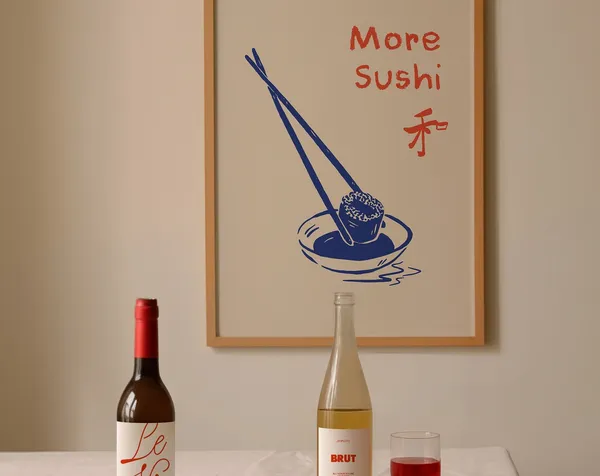 Japanese Print Sushi Kitchen Art Print, Retro
