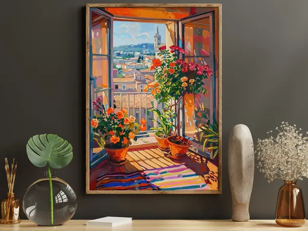 Matisse Flower Pots On The Balcony, Botanical Print