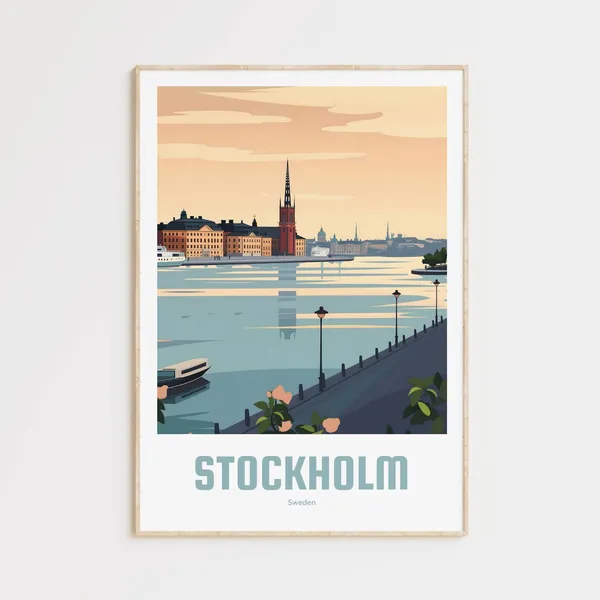 Stockholm Vintage Travel Poster, Travel Poster