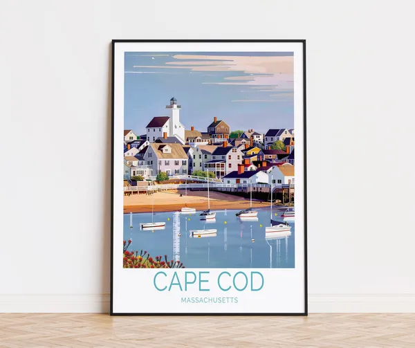 Cape Cod Travel Poster, Massachusetts Art Print